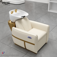 Sillón de Lavacabezas Eléctrico Ajustable para Salón con Cuenco Cerámico Duradero, Mueble de Salón, Cama de Lavado de Cabello