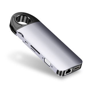 <span class=keywords><strong>Hub</strong></span> USB-C 10 en 1, adaptateur multiport de type C, séparateur USB3.0 3.5MM HDMI SD TF pour MacBook, station d'accueil en aluminium - Product Image 2
