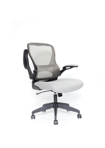<span class=keywords><strong>Silla</strong></span> de <span class=keywords><strong>oficina</strong></span> ergonómica giratoria gris malla completa diseño minimalista <span class=keywords><strong>brazos</strong></span> abatibles con material de tela cómoda <span class=keywords><strong>silla</strong></span> de escritorio - Product Image 4