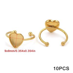 10 pièces/sac anneaux en acier inoxydable réglage de Base Cabochon <span class=keywords><strong>camée</strong></span> plateau lunette blanc fabrication de bijoux fournitures résultats - Product Image 3