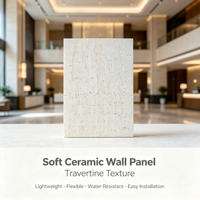 Panneau mural en pierre flexible résistant à la chaleur et imperméable, placage en porcelaine souple personnalisable pour la décoration de bureaux, centres commerciaux et appartements