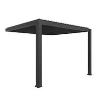 Pérgola de Aluminio con Techo de Láminas Ajustables Motorizadas, Impermeable, para Patio Exterior, de 18 pies x 20 pies, con Calefactores