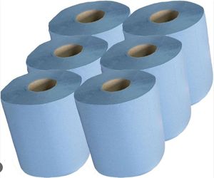 <span class=keywords><strong>Papier</strong></span> essuie-mains industriel bleu en pulpe recyclée pour salle de bain, pour sécher les mains - Product Image 6