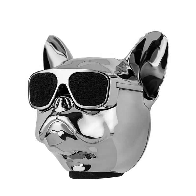 2022 Newest Fashion Cool Dog Head Bulldog Mini Speaker Wireless Portable Hifi 3d Stereo Sound Effect Smart Speaker