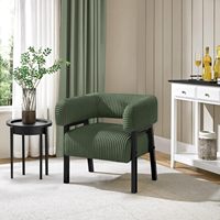Fauteuil Moderne Pliant en Tissu Côtelé pour Salon – Fauteuil Confortable en Forme de Baril pour Petits Espaces