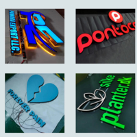 Enseigne lumineuse LED 3D personnalisée pour entreprise, logo 3D sur mesure, lettres lumineuses extérieures, signalétique 3D, lettres à surface lumineuse, enseigne LED