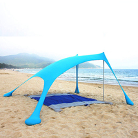 La mejor playa sol carpa refugio portátil cubierta parasol de lluvia paraguas de playa sombra paraguas tienda con sacos de arena
