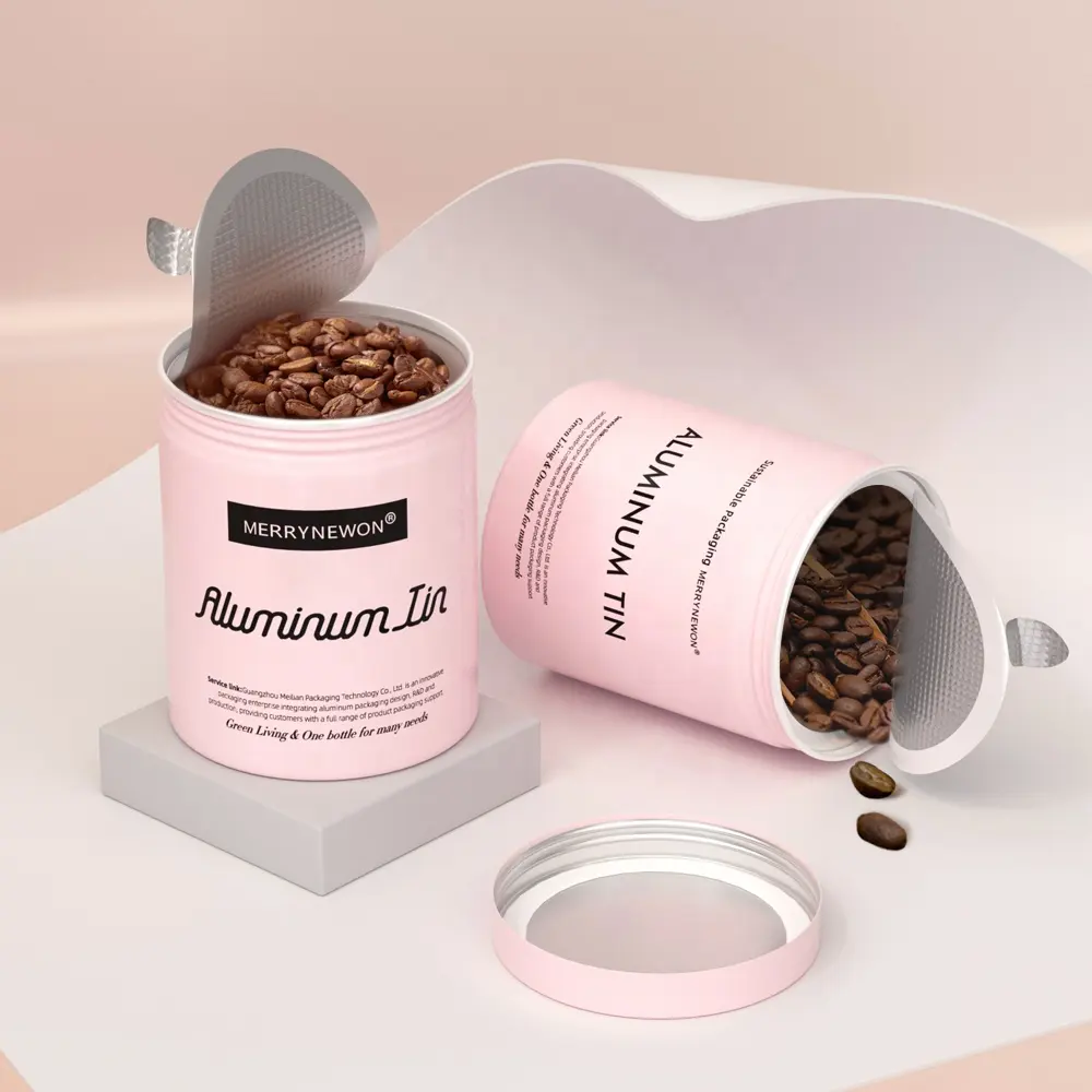 Personalizzato 500ml 500g polvere chicco di caffè cilindro di latta caffè barattolo di tè barattoli di latta di alluminio caffè