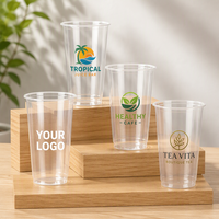 Gobelets jetables Teguan 12oz (90-500ml) en PP transparent givré à paroi simple pour thé au lait à bulles Boba, café, jus, milkshake