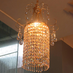 Wholesale Modern Small Crystal Pendant <b>Lights</b> and Chandeliers Golden Lamps for Hotel Lighting - Product Image 1