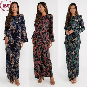 Robe malaise traditionnelle pour femmes-Été Respirant <span class=keywords><strong>Baju</strong></span> <span class=keywords><strong>Kurung</strong></span> Musulman Casual Office Wear en Satin et Soie Ready Supply - Product Image 1