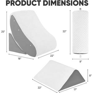 Juego de Almohadas de Cuña Multiusos Personalizadas de 4 Piezas, Espuma Viscoelástica con Fundas Extraíbles, Perfectas para <span class=keywords><strong>Embarazo</strong></span>/Postoperatorio/Reflujo Ácido - Product Image 6