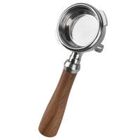 Porte-filtre à expresso en acier inoxydable 304 avec bec verseur, poignée en bois de rose, 58 mm, 2 oreilles, double bec verseur, pour Nuova Simonelli