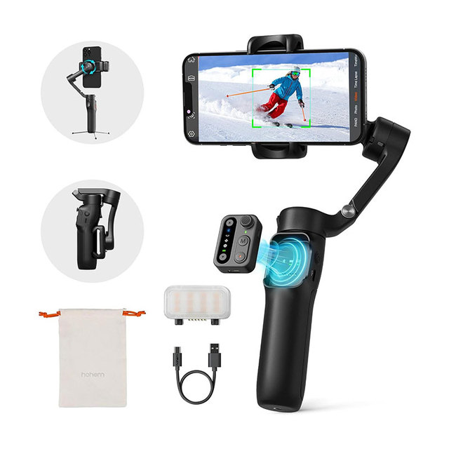 Hohem ISteady X3 3-Axis Foldable Smartphone Gimbal Stabilizer Magnetic Fill Light Built-in Extension Rod Tripod for Vlog Travel