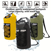 Sac étanche de voyage en PVC pour le camping en plein air, 10L, 20L, 30L, sac à dos étanche avec bandoulière