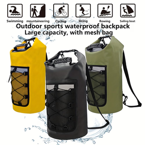 Sac étanche de voyage en PVC pour le camping en plein air, 10L, 20L, 30L, sac à dos étanche avec bandoulière - Product Image 5