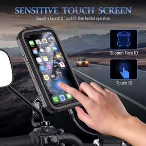 Support de téléphone de moto à écran haute sensibilité avec étui de chargeur étanche avec conception de base résiliente étui de téléphone étanche - Product Image 3