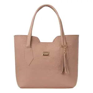 Sac fourre-tout décontracté pour femme Fana Kailila en cuir avec motif carré, doublure et pompon décoratif pour usage quotidien - Product Image 4