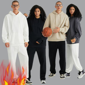 405 GSM sweats à capuche surdimensionnés en coton lourd unisexe sans ficelle grande taille Logo personnalisé - Product Image 5