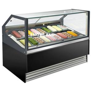 Nouveau modèle de vitrine réfrigérée pour crème glacée à usage commercial, vente de congélateur vertical à 18 plateaux, vitrine réfrigérée pour gelato - Product Image 1