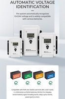 Contrôleur de charge solaire MPPT 30A 60A automatique 12V/24V max PV 100V, efficacité 98%, certifié CE pour batterie lithium, système solaire domestique et VR