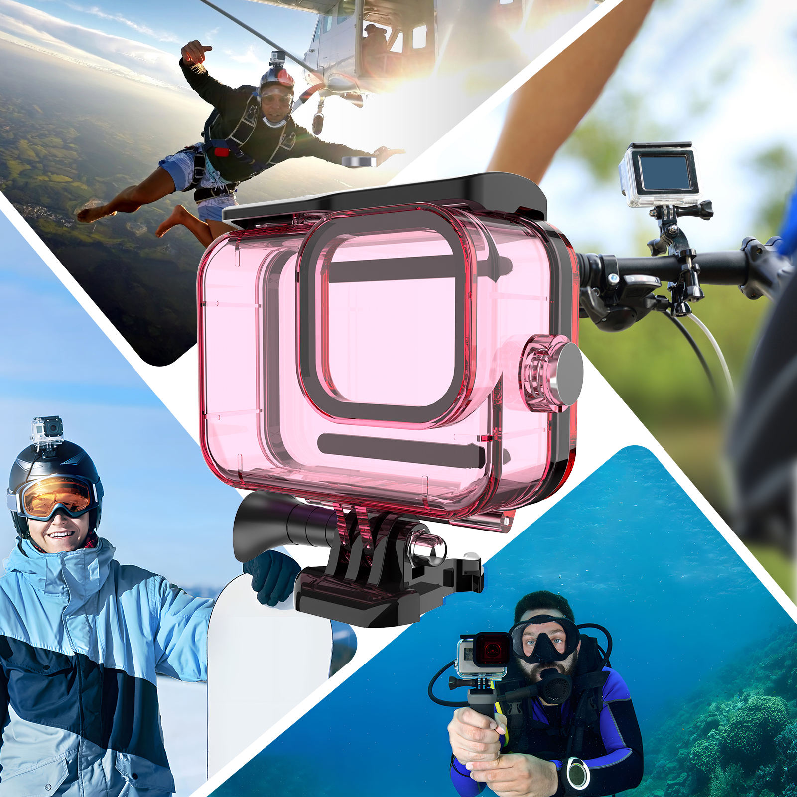 60M Waterproof Case for GoPro Hero 13 12 Colorful Underwater Diving Housing Cover Go Pro Action Camera Protective Accessories