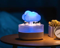 Offre Spéciale – Humidificateur Nuage de Pluie Unique en Forme de Champignon avec Lumières Colorées, Diffuseur d'Huiles Essentielles et d'Arômes pour Bureau et Maison