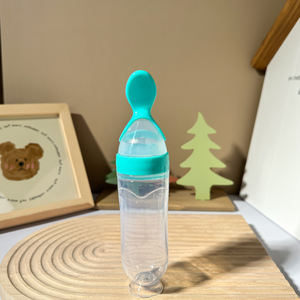 도매 BPA 프리 아기 음식 과일 피더 실리콘 스퀴즈 병 스푼 유아용 스퀴즈 스푼 피더 - Product Image 4