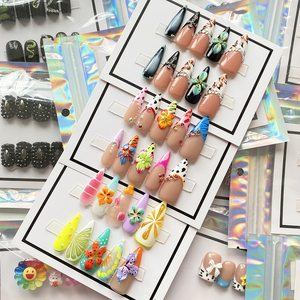 10 pièces de haute qualité à la main presse sur les ongles détachable <span class=keywords><strong>Original</strong></span> attirant réutilisable acrylique <span class=keywords><strong>faux</strong></span> ongles manuels pour les femmes - Product Image 4