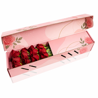 Prix de fret abordable, roses pliables, bouquet en papier pour maman, je t'aime, boîte à fleurs ronde de luxe personnalisée rose