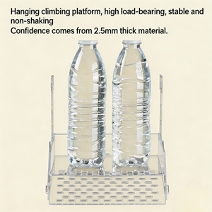 Grande plateforme de basking pour tortues <span class=keywords><strong>en</strong></span> acrylique transparent <span class=keywords><strong>avec</strong></span> crochet, pont flottant texturé, rampe d'accès sécurisée pour fixation sur le rebord du réservoir, drainage intégré - Product Image 3