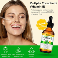 Huile naturelle à la vitamine E avec logo personnalisé Nourrit en profondeur la peau sèche, hydrate et fermeté, élasticité, huile à la vitamine E pour les soins de la peau du visage