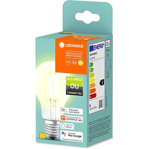 Bombilla LED inteligente LEDVANCE 6X 6W regulable E27 2700K luz blanca cálida Alexa Google Home Compatible vidrio plástico para iluminación de oficina - Product Image 2