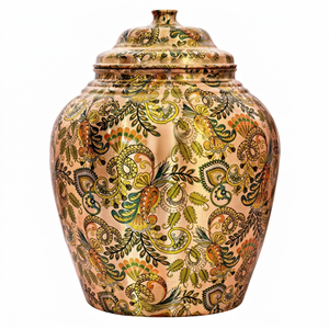 Distributeur d'eau en cuivre avec motif Paisley et robinet pour usage domestique - Product Image 1