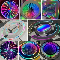 Fumashi 3D Infinite Starry Sky RGB Multicolore LED Lumière 180x60cm Portable Télécommandé Étanche KTV Bar Dance Hall