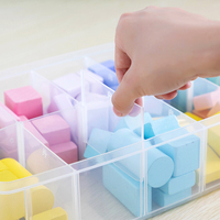 Boîte à outils en plastique transparente portable moderne, boîte de rangement multifonctionnelle rectangulaire pour jouets et équipements, compartiment de 1 à 3 L de capacité