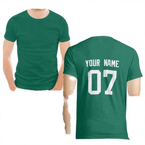 Camiseta verde personalizada para hombre con nombre y número 07 impreso en la parte posterior, manga corta, cuello redondo, ajuste informal tipo jersey - Product Image 1