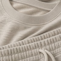 Ensemble sweat-shirt et pantalon de survêtement en molleton bouclette 100 % coton épais pour femme, col rond, coupe ample, respirant, toutes saisons, 320 GSM