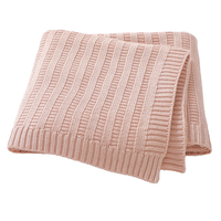 Couverture en coton tricoté de couleur unie pour bébé, serviette de bain, tissu d'emmaillotage, couette pour nourrissons, couverture de poussette