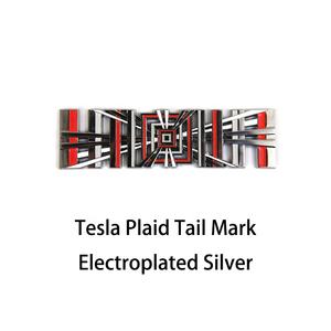 Accessoires de voiture Autocollants décoratifs modifiés Décalcomanies de carrosserie en métal 3D à carreaux pour <span class=keywords><strong>Tesla</strong></span> Model 3 Y S X - Product Image 2