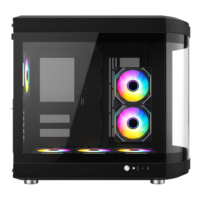 New Fashion Design Micro ATX PC Case Water Cooling Full Tempered Glass Panel Gaming PC Case RGB Fan Computer Cases & Towers