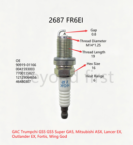 Bujía <span class=keywords><strong>de</strong></span> iridio NGK 2687 FR6EI <span class=keywords><strong>para</strong></span> Peugeot 4008, Trumpchi GA3, GS5, GA5, <span class=keywords><strong>Mitsubishi</strong></span> ASX, <span class=keywords><strong>Lancer</strong></span> EX 1.6, 1.8, 2.0L - Product Image 2