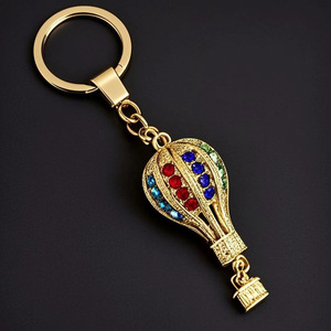 Llavero de Moda con Diamantes de Imitación de Globo Aerostático, de Aleación de Zinc Esmaltada, para Turistas de Turquía y Cappadocia, Colgante para Bolso de Mujer - Product Image 3