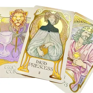 Wholesale customized Tarot table game with hot gold cards from a popular Tarot card printing plant