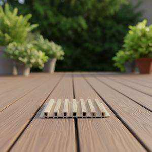 Tarima Exterior de Compuesto de Madera y Plástico Elite de Seis Celdas, 160x16.5, con Sistema de Bloqueo Doble y Superficie Ranurada - Product Image 2