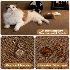 Housse de canapé imperméable en velours Teddy, anti-griffures pour chats, tissu de protection anti-adhérent pour coussin de canapé, protection intégrale d'un seul meuble pour la maison - Product Image 4