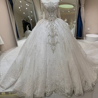 Robes de mariée Jancember DW0225 magnifiques, lourdes, brodées de perles et de dentelle pour femmes