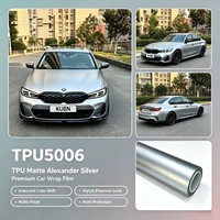 Film de protection (PPF) TPU brillant mat couleur argent Alexander, anti-UV 90%, auto-réparant (utilisation humide ou sèche), épaisseur 7,5 MIL, qualité américaine