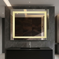 Miroir de maquillage rectangulaire à LED éclairé par l'avant pour salle de bain, chambre à coucher, coiffeuse, décoration intérieure et soins quotidiens