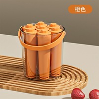 Cetakan Es Batu Heksagonal Tipe Easy Release dengan Tombol Tekan, Set Baki Es Batu Batang Panjang dengan Ember untuk Penggunaan Rumah Tangga dan Komersial